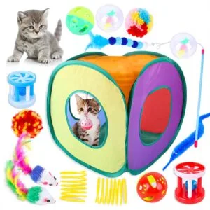Kitten Toy Set With Tunnel 16Pcs